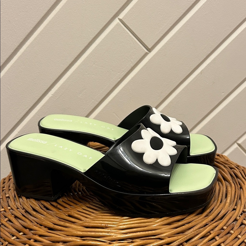 Lazy Oaf Black Shape Daisy Platform Sandal